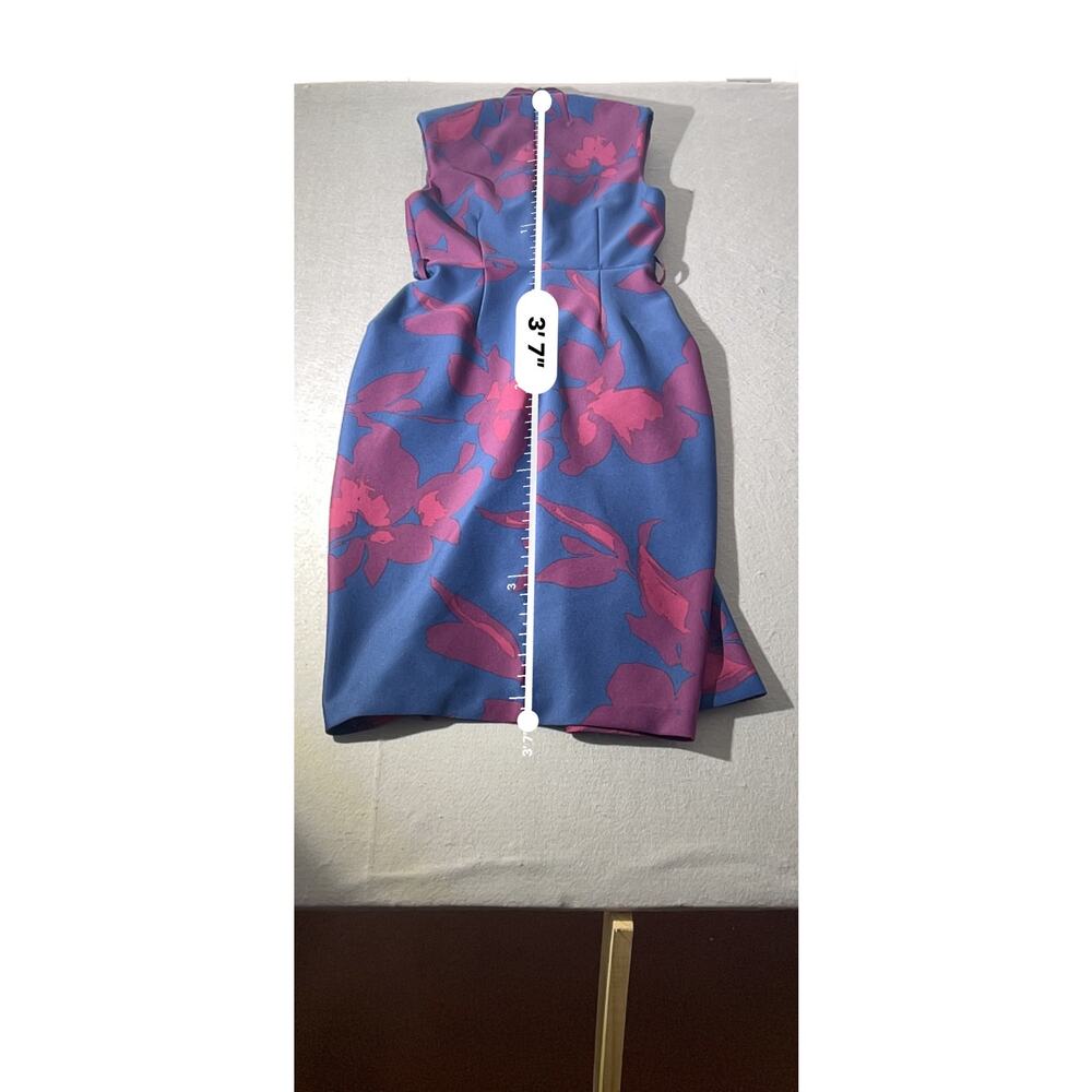 Donna Karan New York Floral Fit & Flare Dress Blue Magenta Size 8 - Picture 8 of 16
